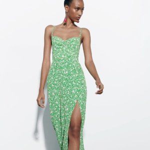 ZARA FLORAL PRINTED CORSET STYLE DRESS (NWT)